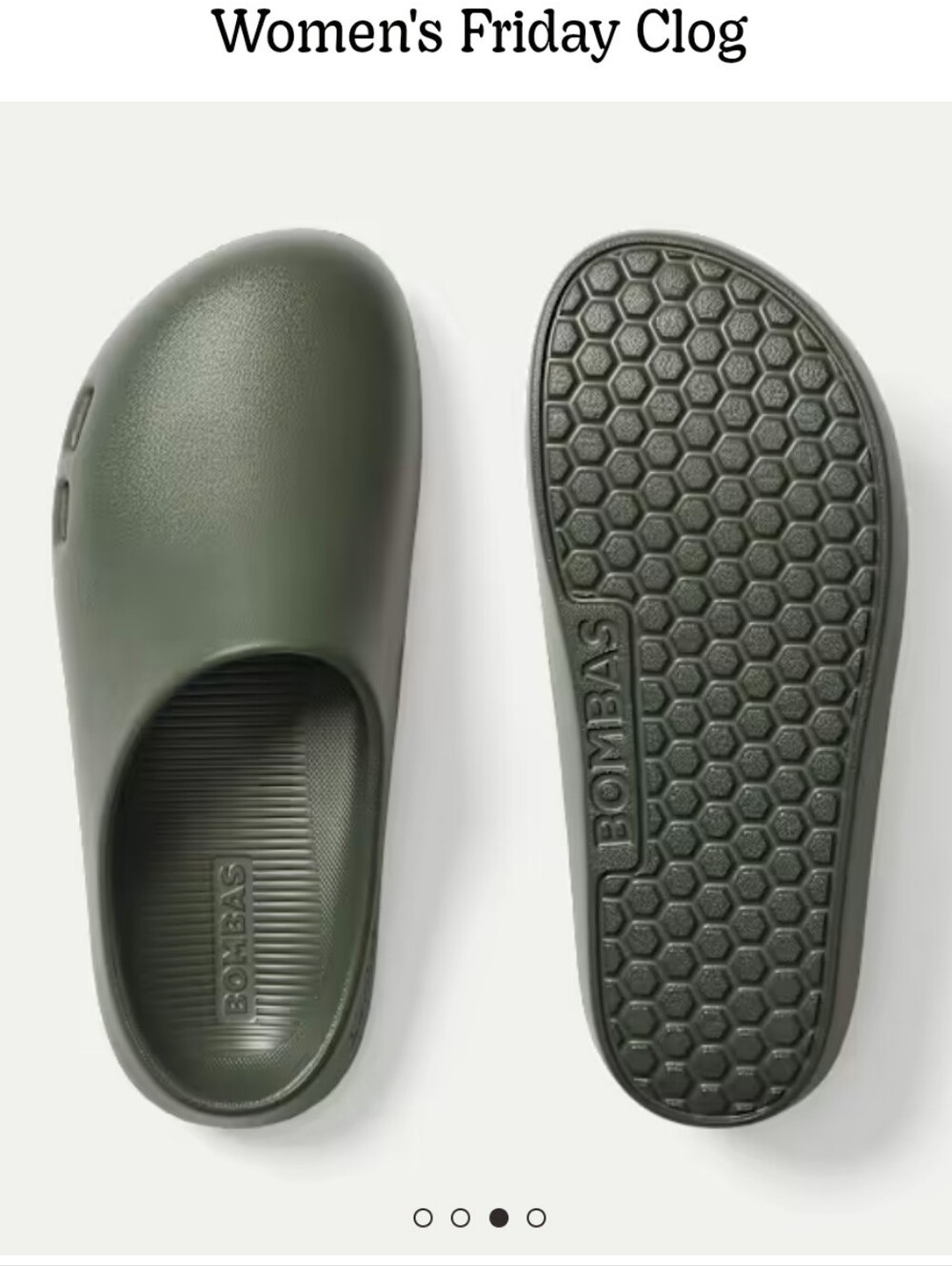 BOMBAS Like New! Women's Friday Clog Shoe Olive Green Treehouse Garden Size W8